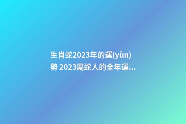 生肖蛇2023年的運(yùn)勢 2023屬蛇人的全年運(yùn)勢如何-第1張-觀點(diǎn)-玄機(jī)派